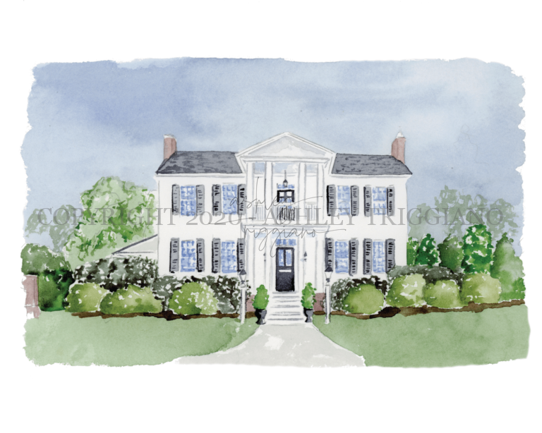 Wedding Venue Watercolor Painting The Sutherland Estate