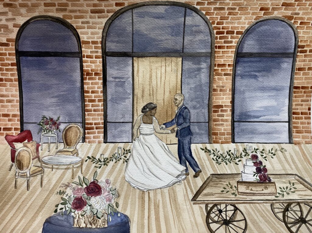 First dance live wedding painting