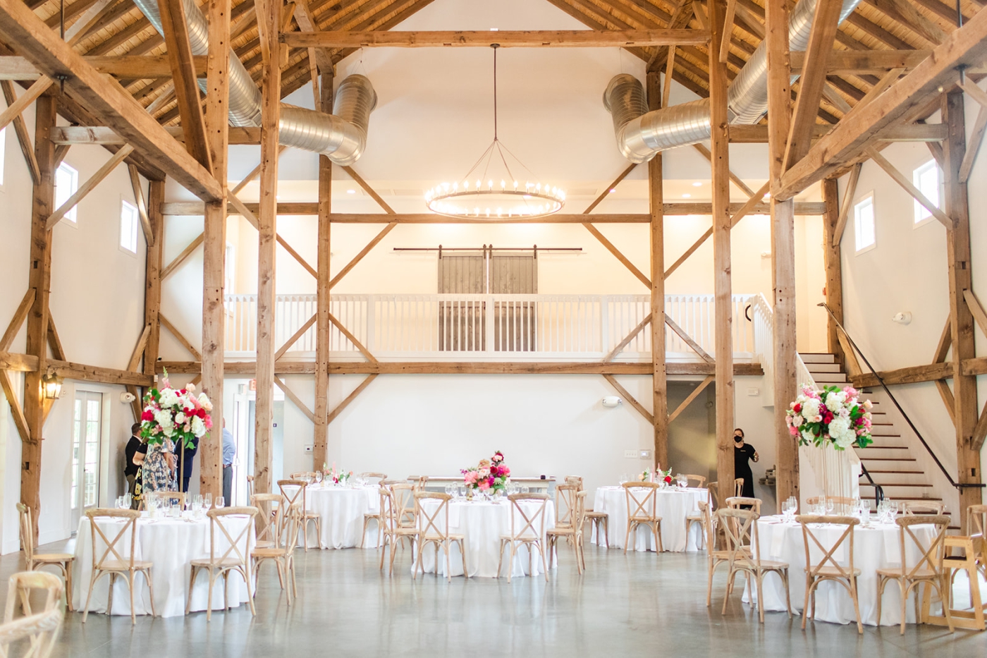 Red and blush wedding at The Barn of Chapel Hill