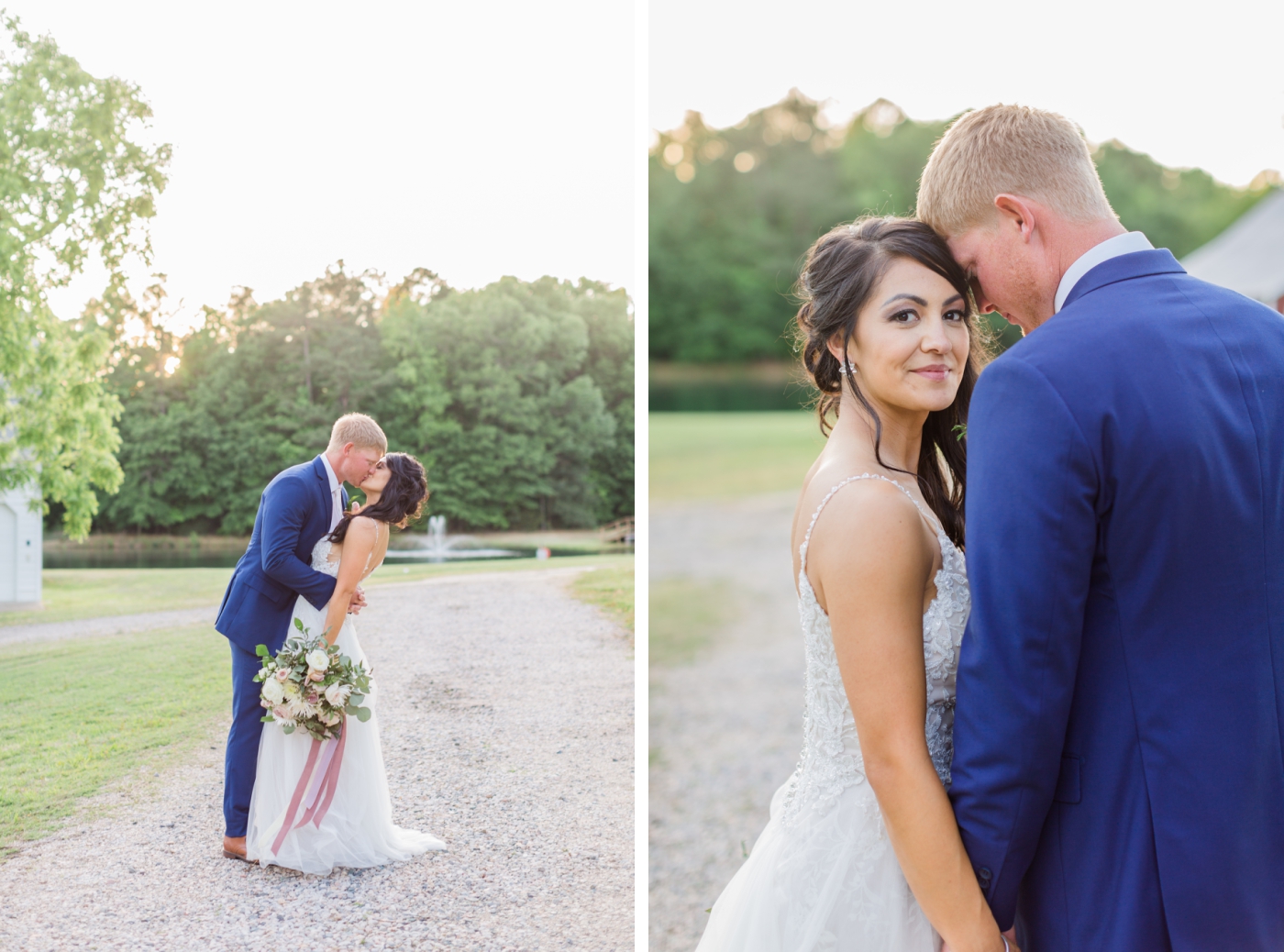 bride and groom sunset portraits