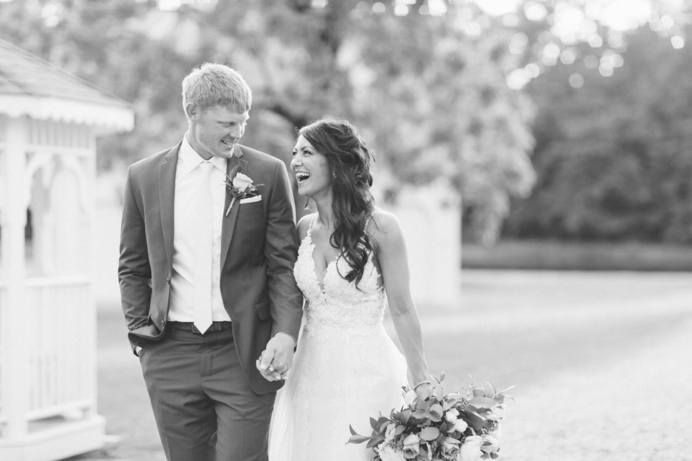 bride and groom sunset portraits