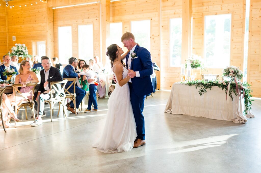 first dance at wedding reception at Walnut Hill