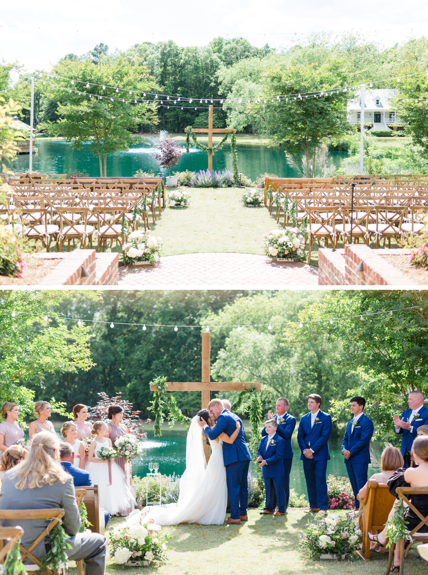 wedding ceremony at Walnut Hill in Raleigh
