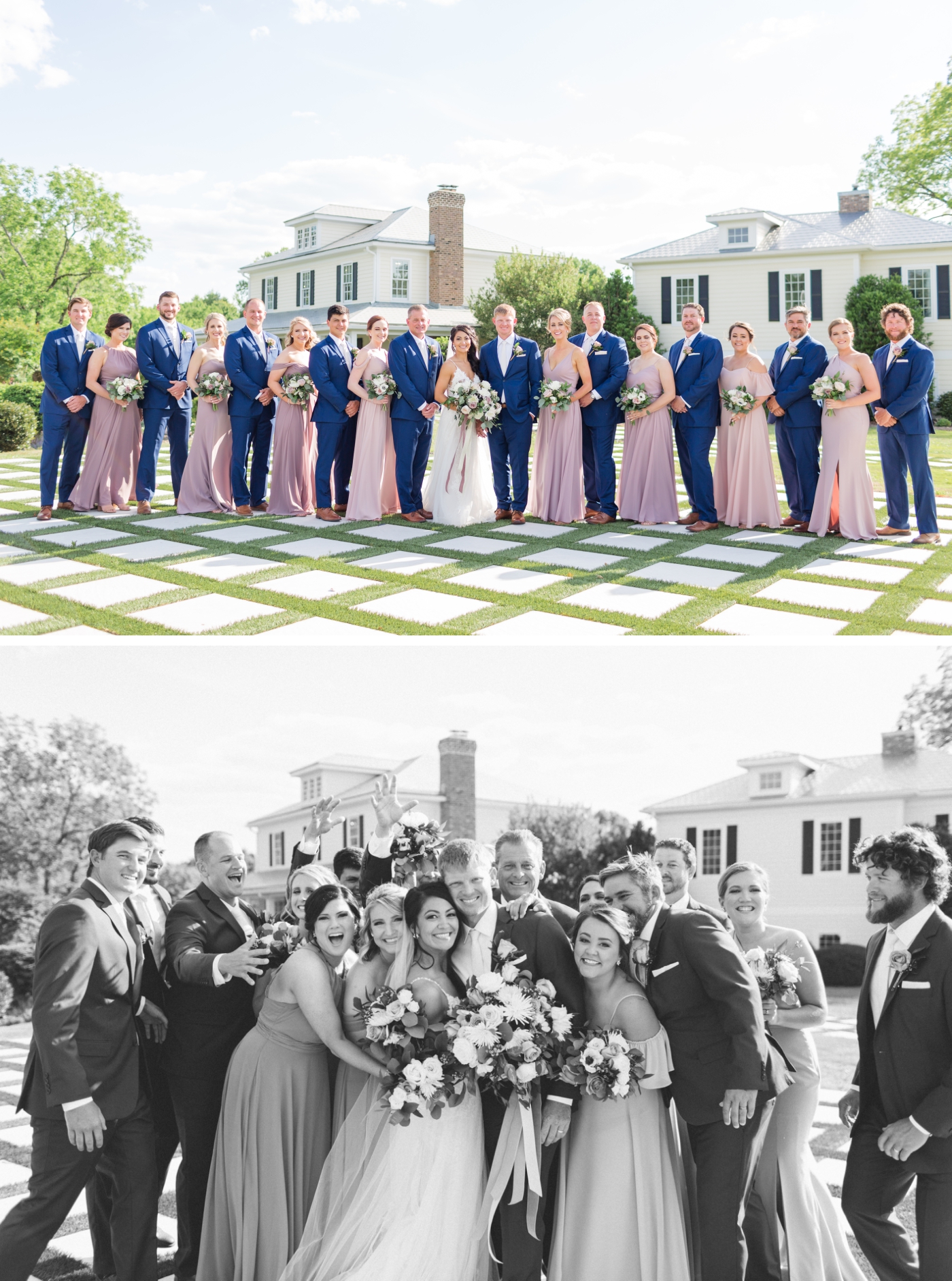 bridal party at Walnut Hill 