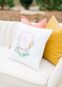 custom monogram wedding pillow