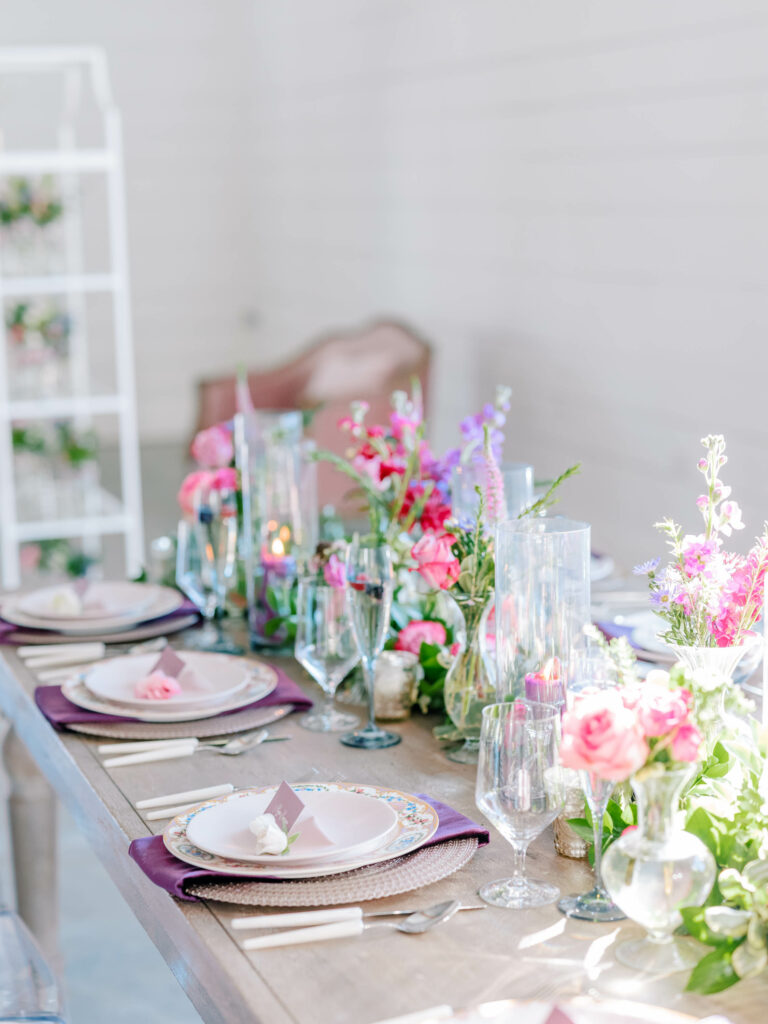 garden party wedding reception table