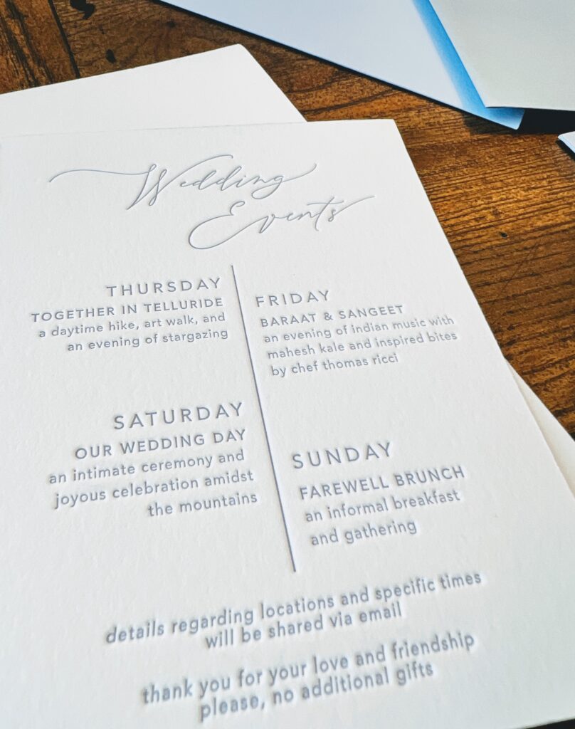 letterpress wedding stationery invitation