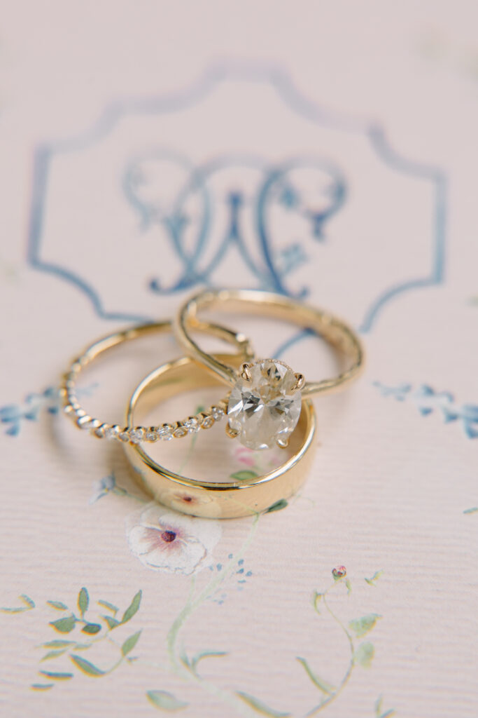 wedding monogram with wedding rings