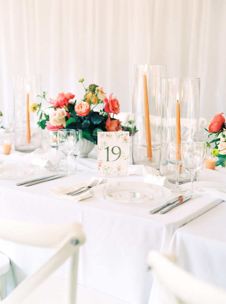 custom watercolor floral table number