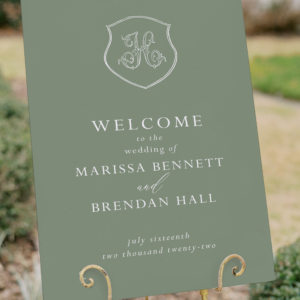 Custom Wedding Crest Welcome Sign