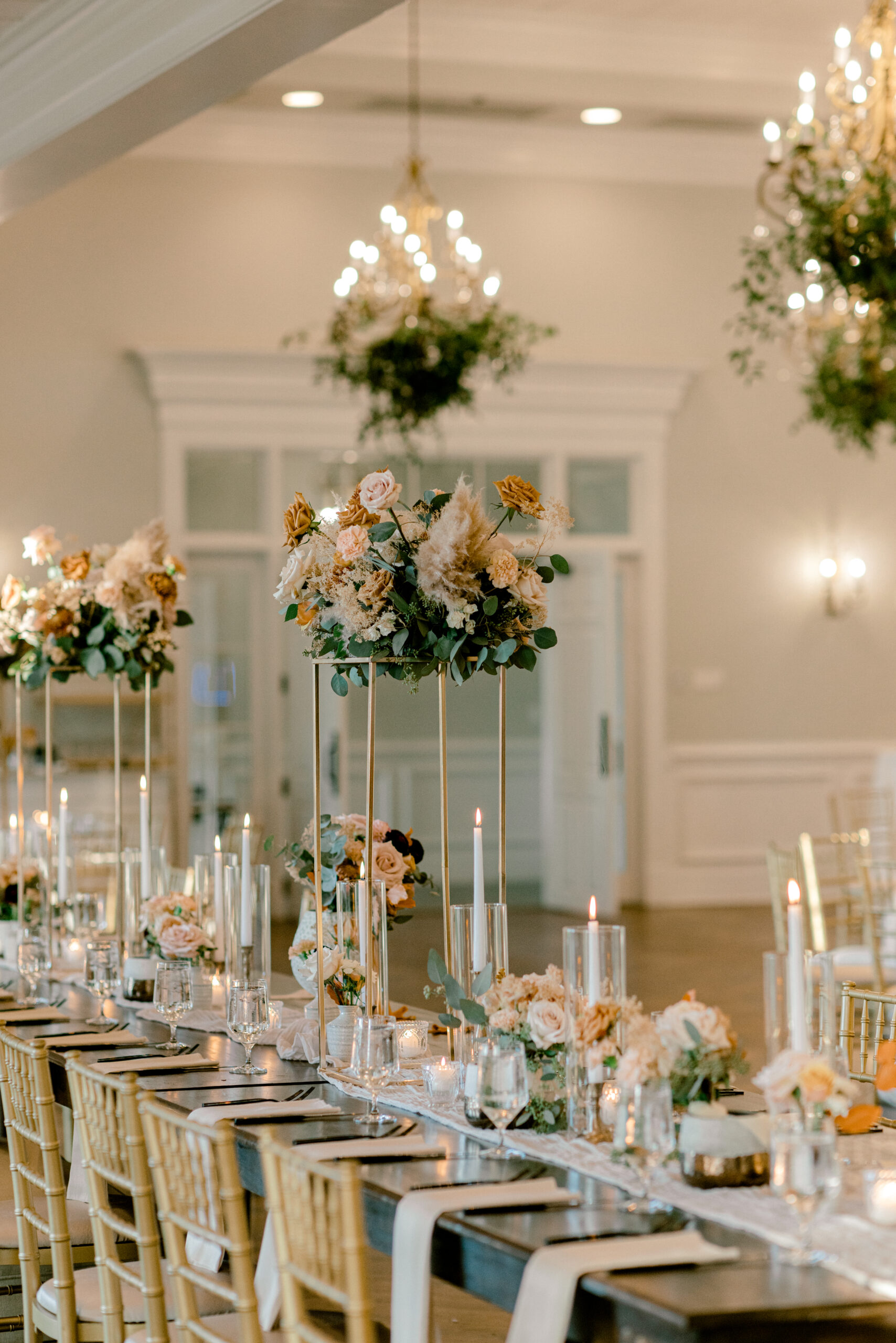 fall reception centerpieces at the Rose Hill Estate