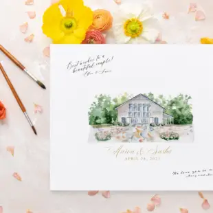 watercolor venue guestbook