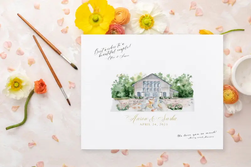 watercolor venue guestbook