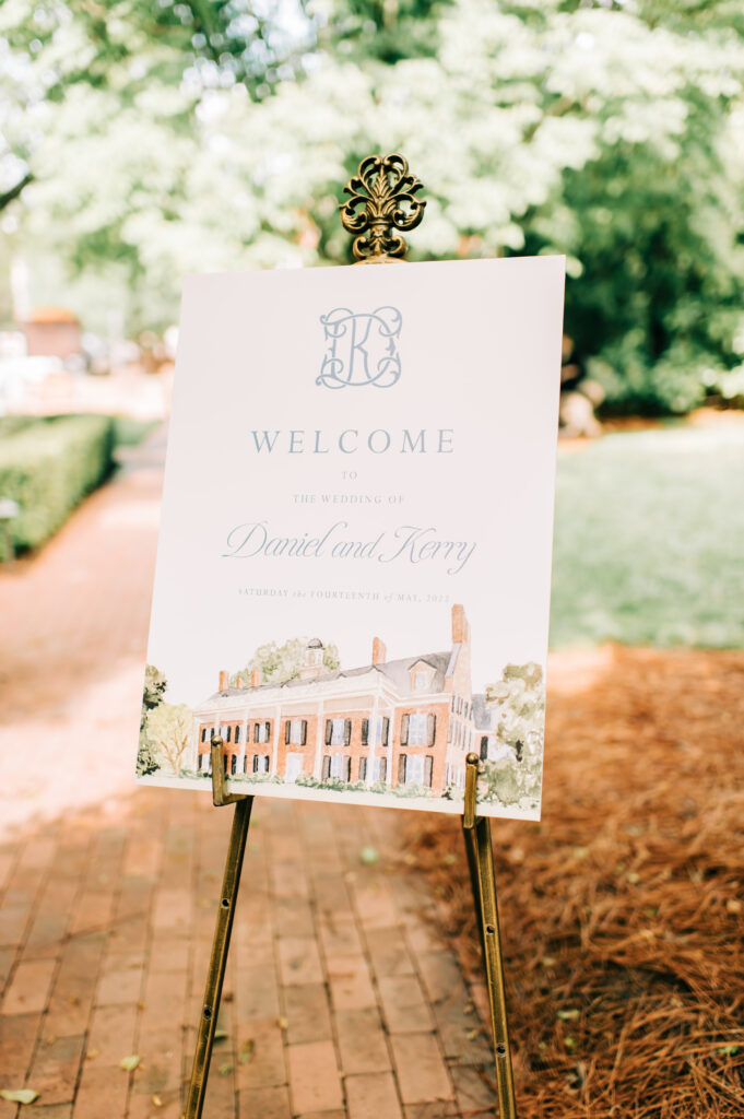 monogram wedding welcome sign