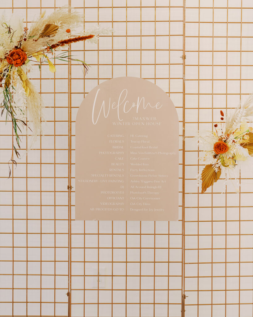 modern boho wedding welcome sign