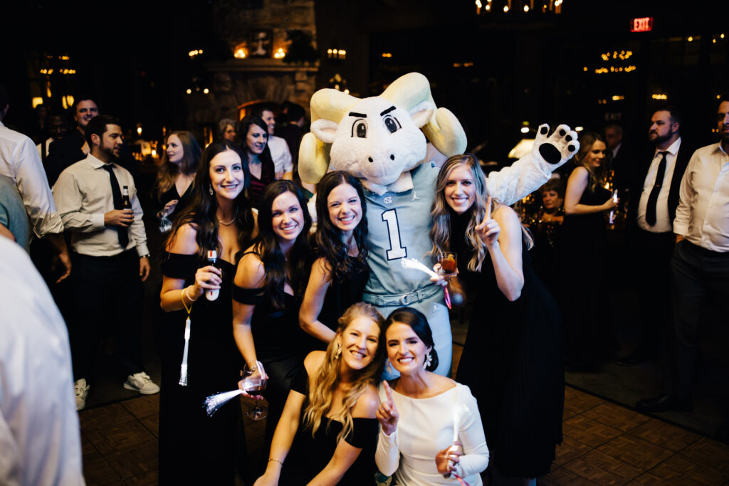 UNC mascot at Old Edwards Inn wedding