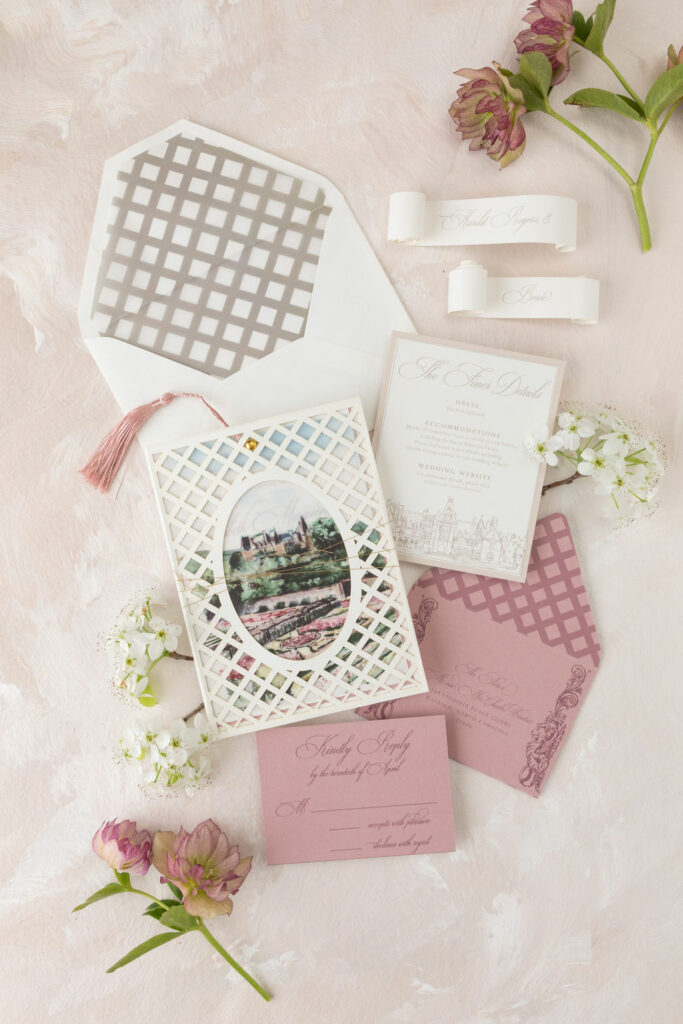 wedding invitation suite for Biltmore Estate wedding