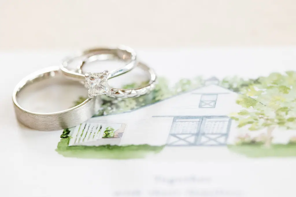 custom wedding venue illustration invitation suite