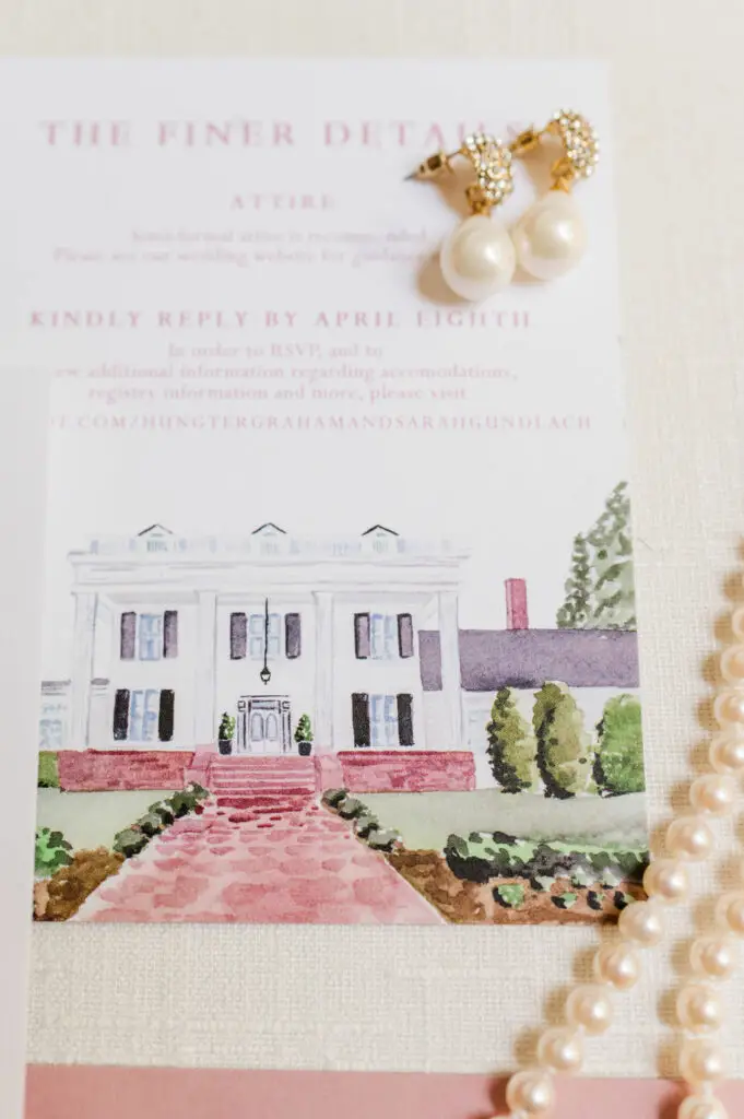 stationery designer creates custom RSVP card