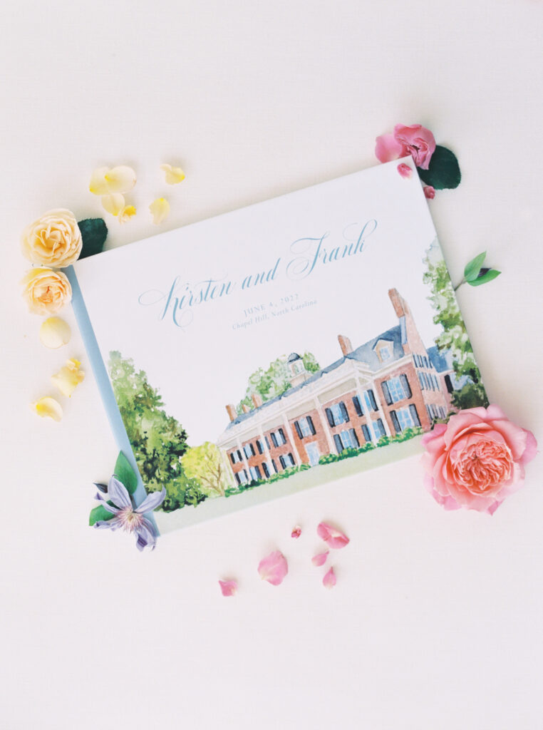 custom guestbook with venue painting