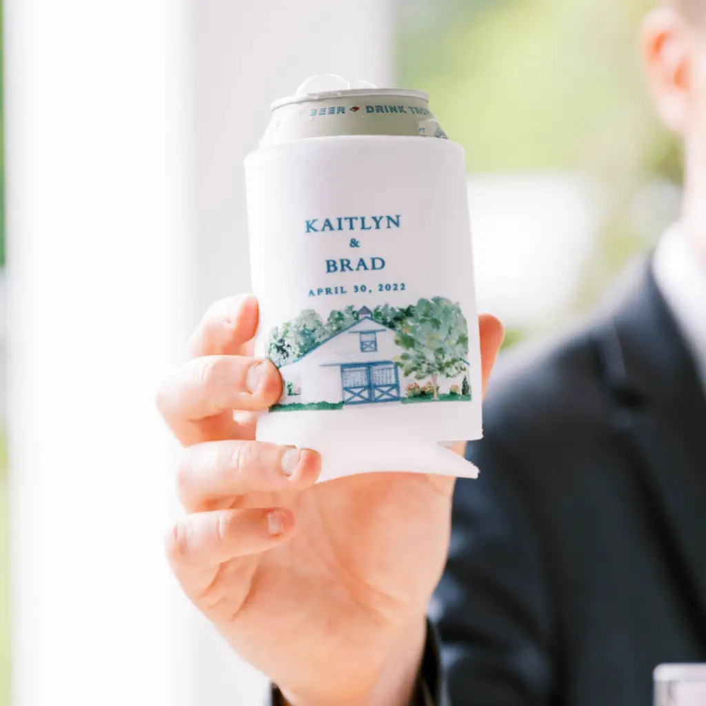 wedding venue koozie