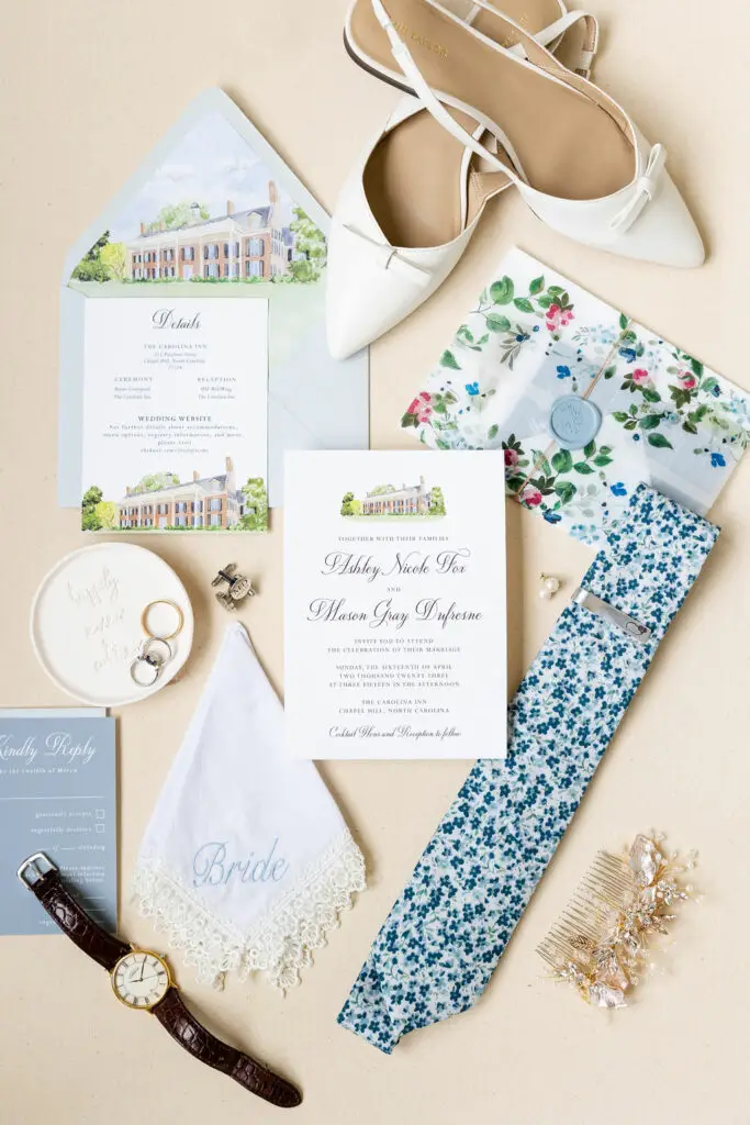 watercolor venue invitation suite