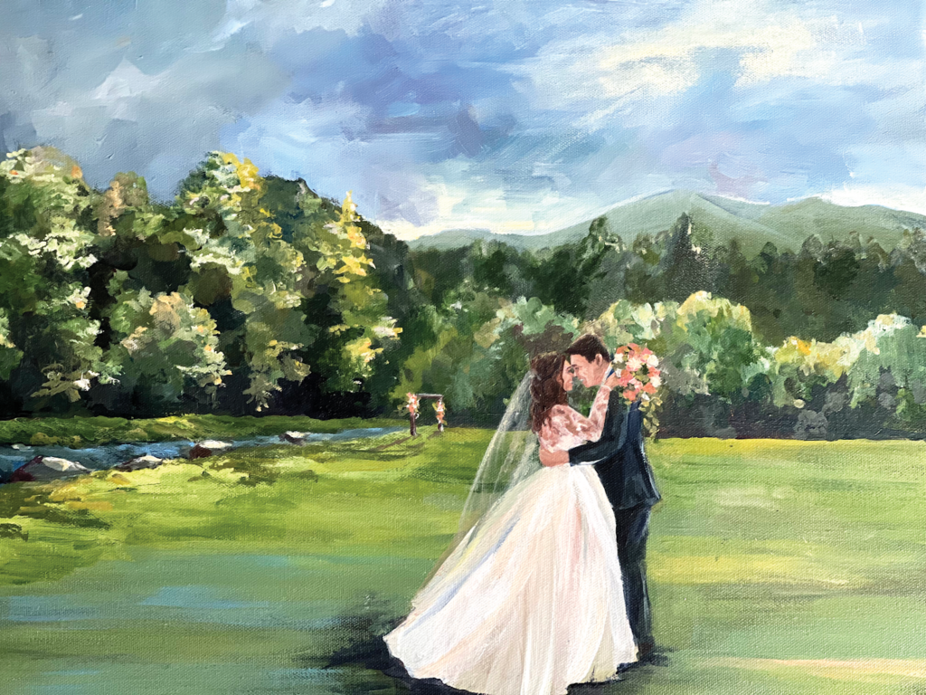  acrylic live wedding painting