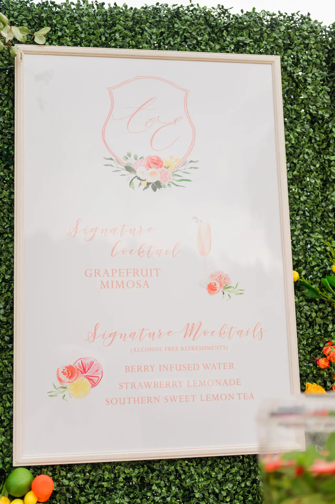 customized wedding bar menu