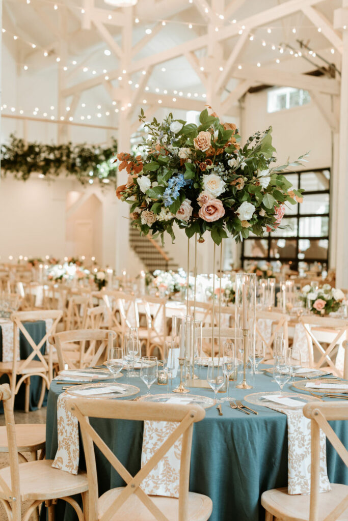 blue and terracotta wedding