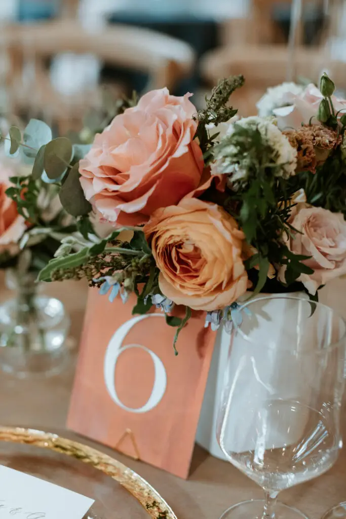 blue and terracotta wedding