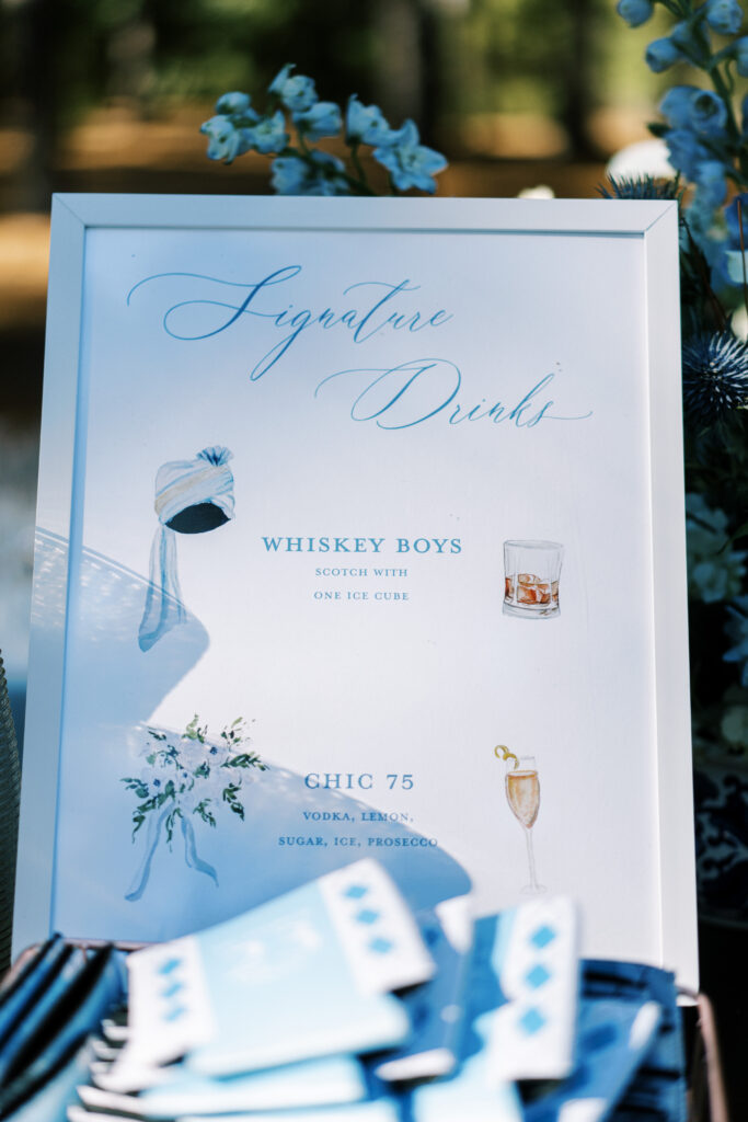 customized wedding bar menu