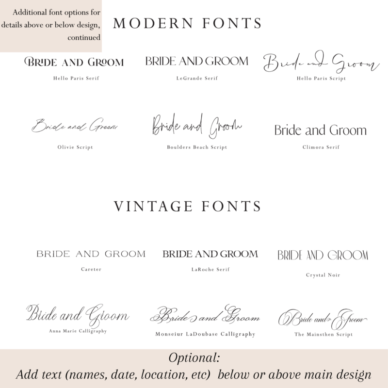 font style options for party frosted cups
