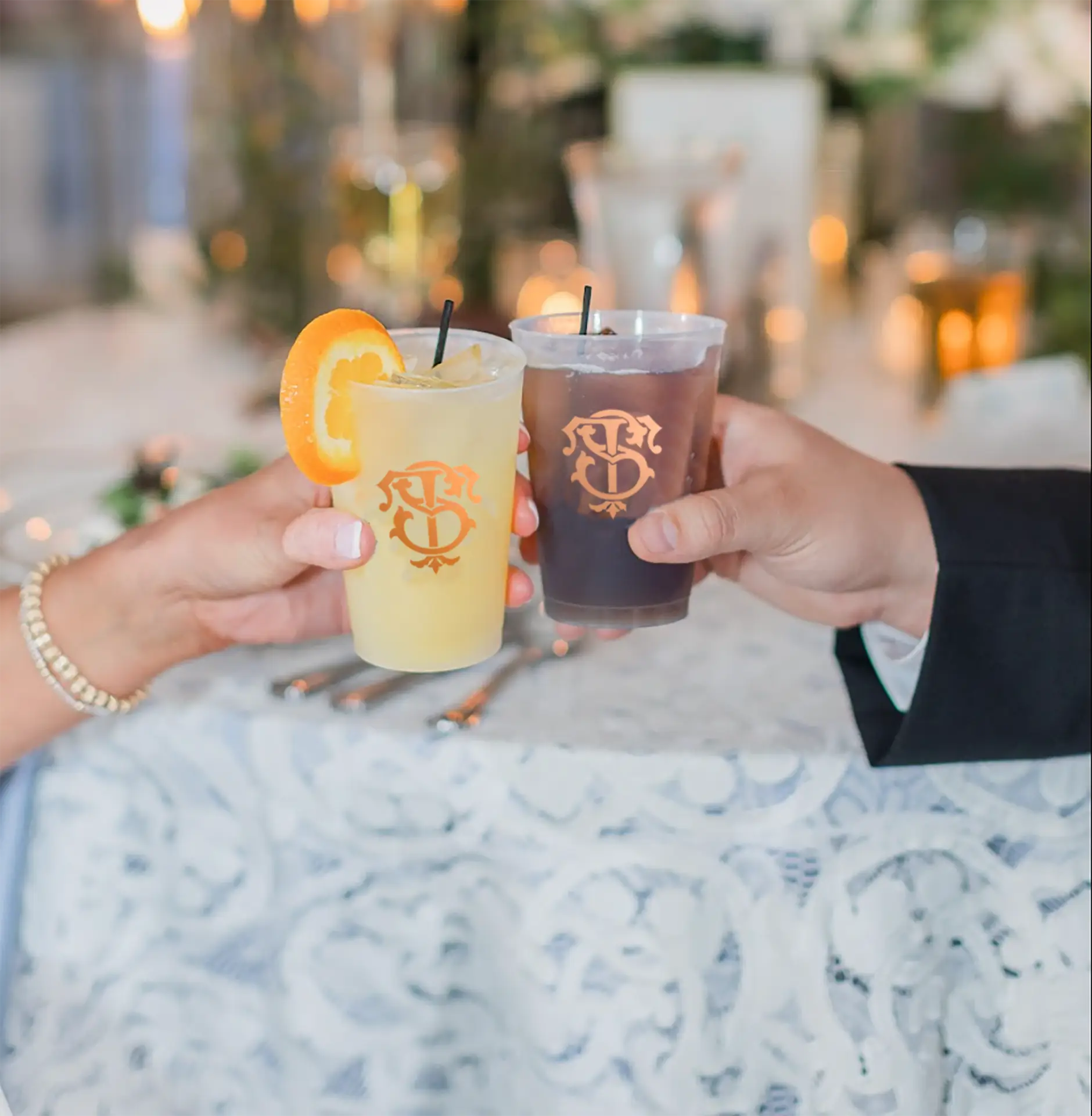 sheller studio monogram frosted wedding cup