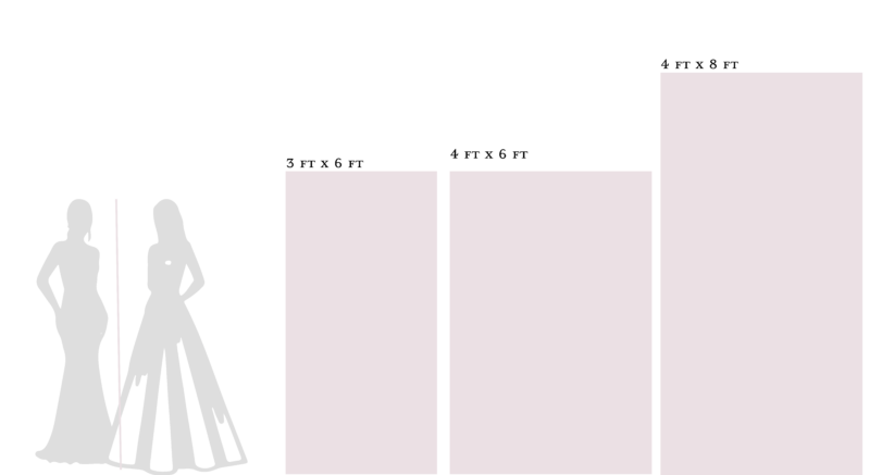 Extra large seating chart size reference against guest height