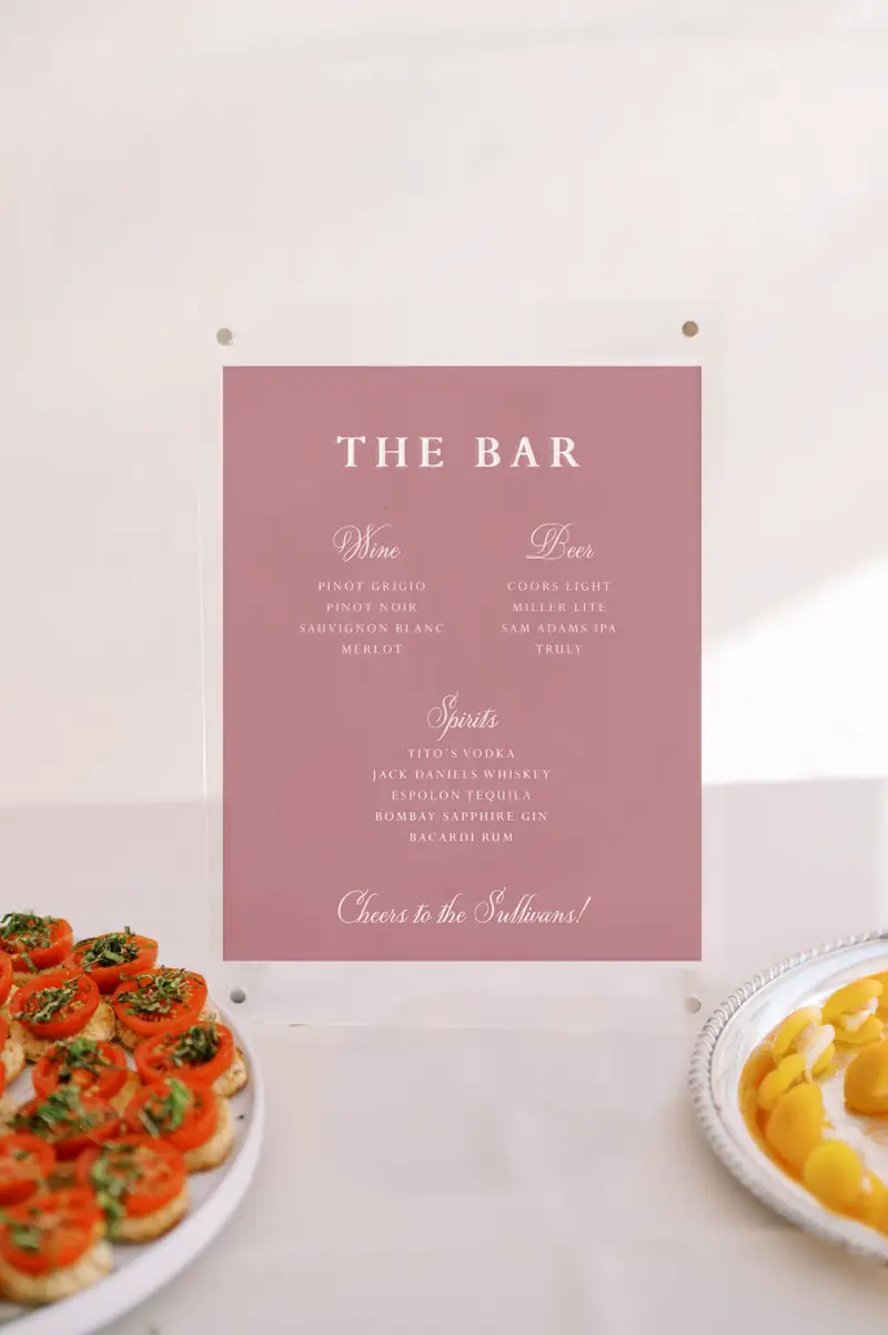 The Classic Collection Bar Menu