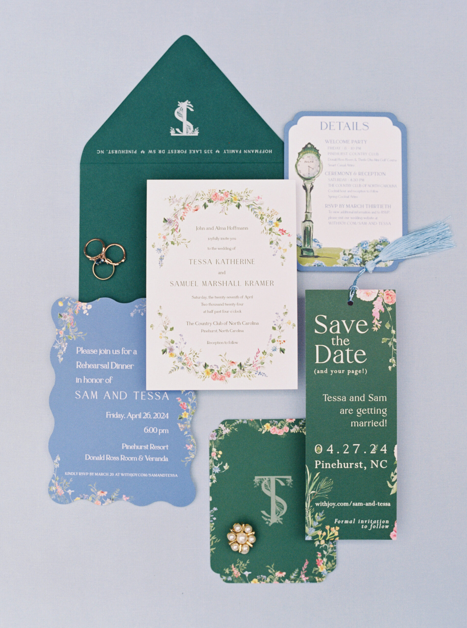 spring wedding invitation suite