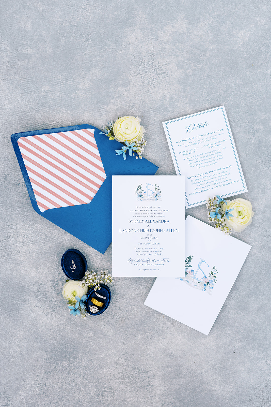 patriotic wedding invitation suite