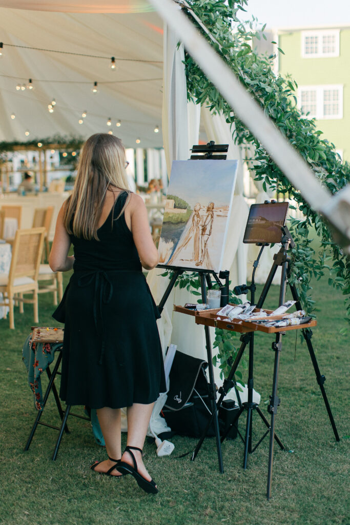 coastal live wedding painting