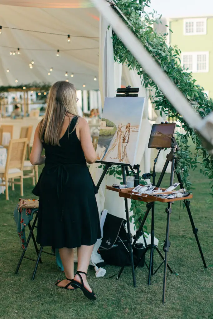 coastal live wedding painting