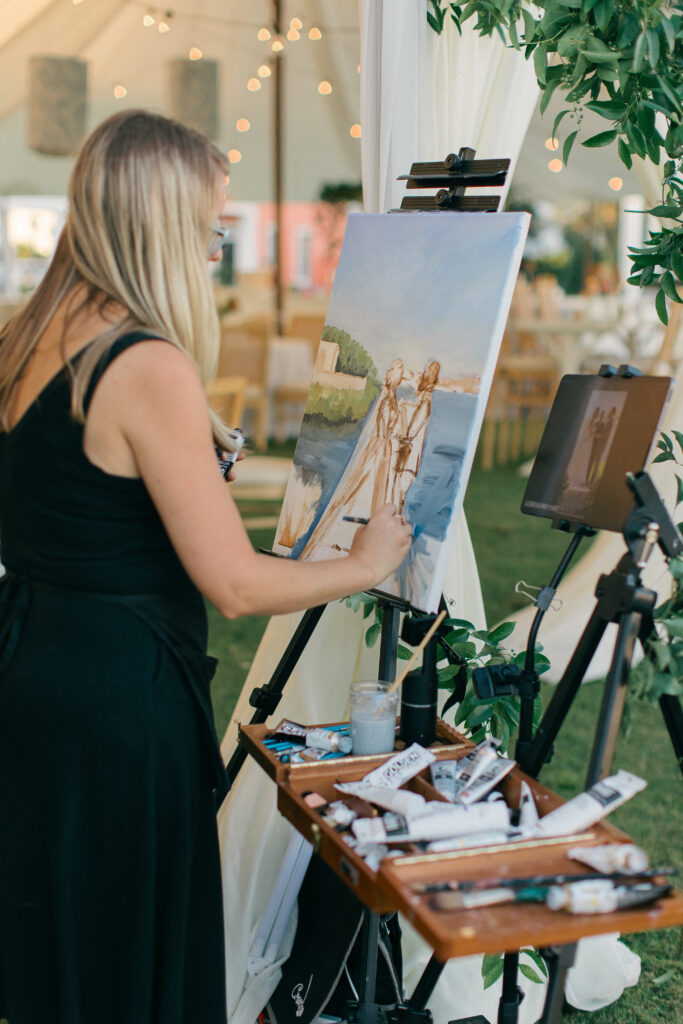 live wedding painter