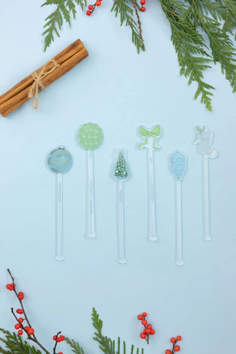 Grandmillennial Christmas Stir Sticks | Holiday Swizzle Sticks | Bar Cart Hostess Gift - Image 6