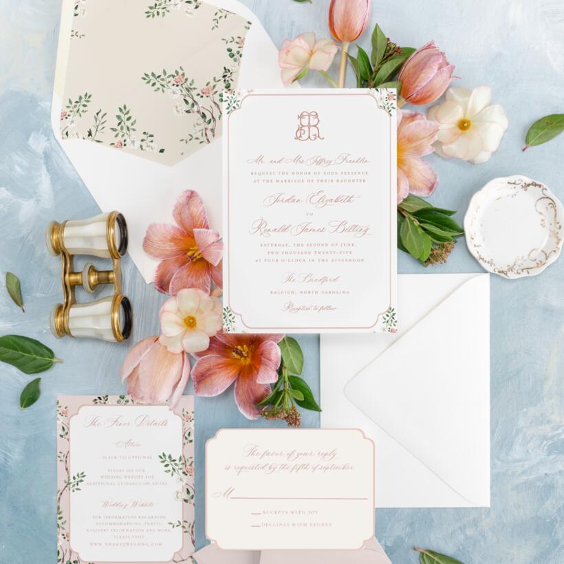 Chinoiserie Charm wedding stationery collection