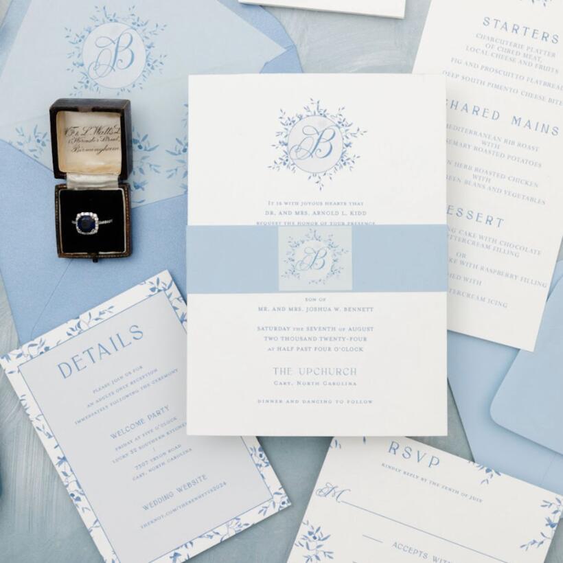 Vintage Vine Monogram wedding stationery collection